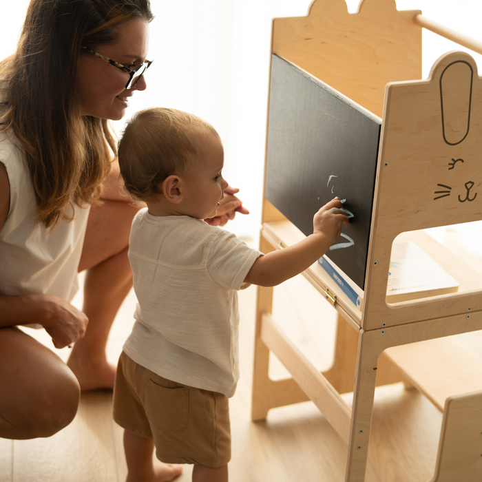Torre Montessori 3 in 1 Tavolo e Sedia