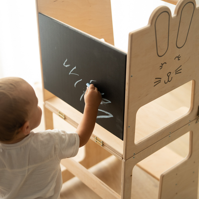 Torre Montessori 3 in 1 Tavolo e Sedia
