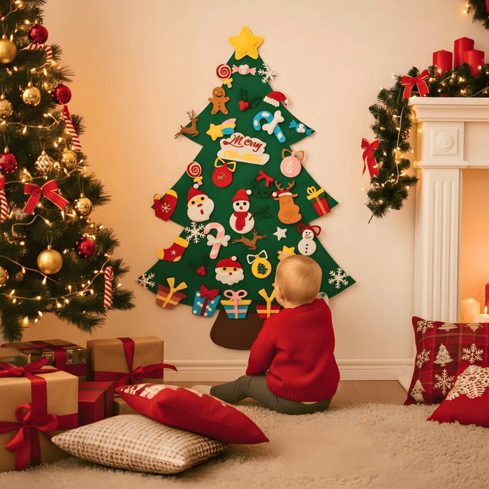 Albero di Natale in Feltro con Decorazioni