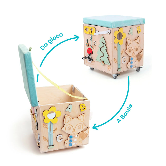 Baule Montessori Multi Attività Panca Porta Giochi