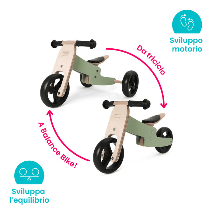 Triciclo & Balance Bike 2 in 1 Bicicletta da Equilibrio