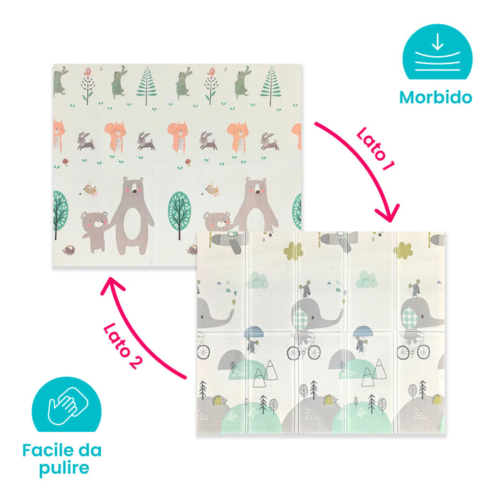 Maxi Tappeto Gioco Bambini Pieghevole Double Face