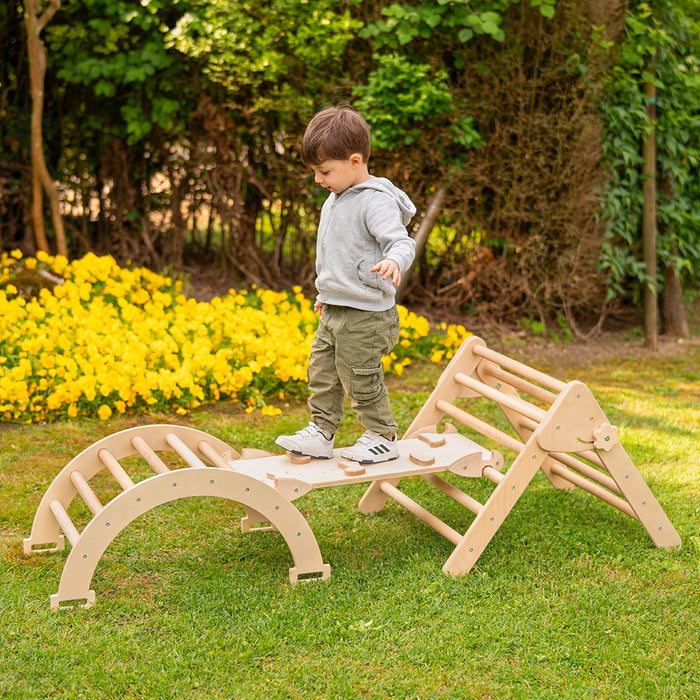 Maxi Set 3 Pieces Pikler Triangle + Ramp + Arch