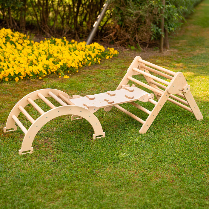 Maxi Set 3 Pieces Pikler Triangle + Ramp + Arch