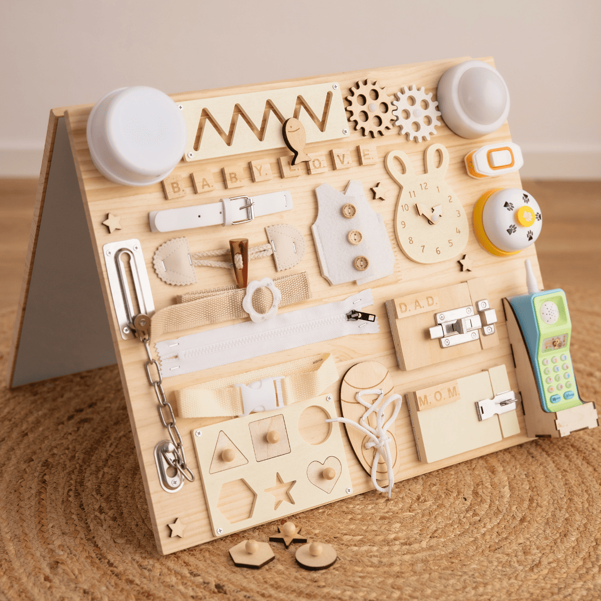 Tavola Sensoriale Montessori Happy Board in legno — FREEKIDS