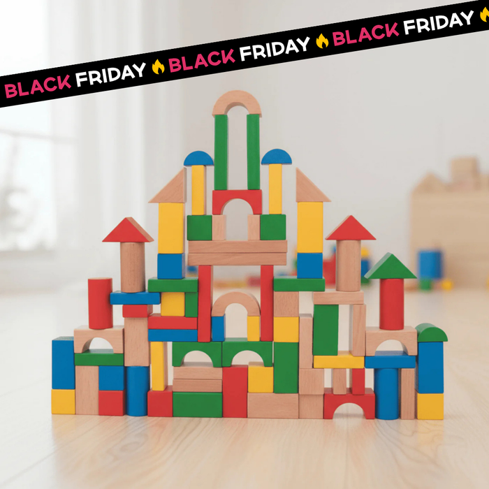 Blocchi Costruzione Legno 100 Pezzi