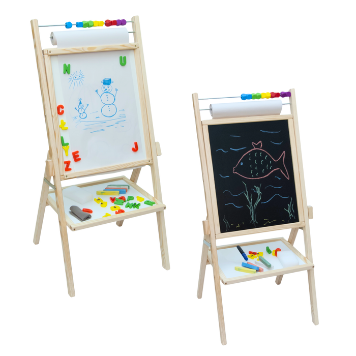 Drehbare Doppel-Ansichttafel mit Abakus und Blättern
