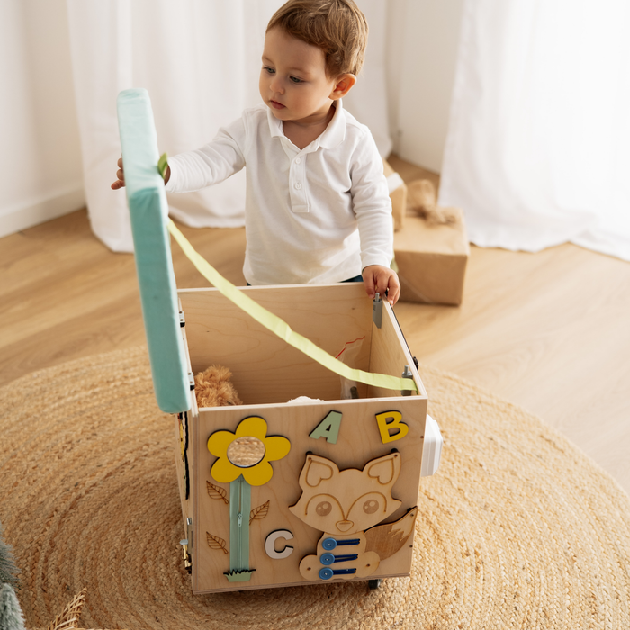 Montessori Multi-Aktivitäten Spielzeugkiste Sitzbank