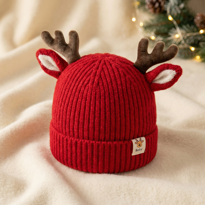 Cappellino Renna Natale 0-6 Anni