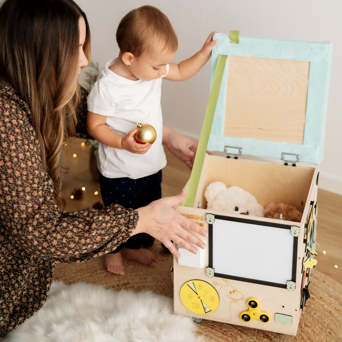 Montessori Multi-Aktivitäten Spielzeugkiste Sitzbank