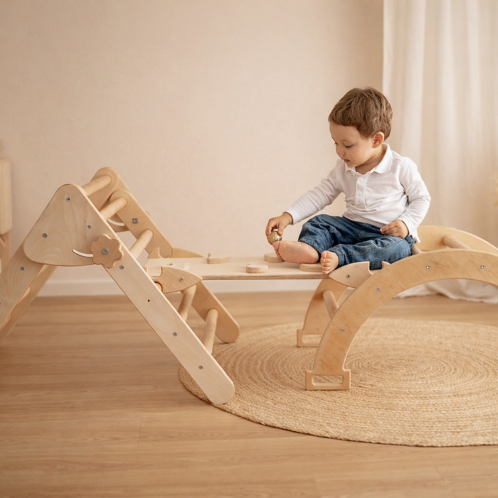 Maxi Set 3 Pezzi Pikler Triangolo + Rampa + Arco