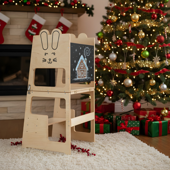 Torre Montessori 3 in 1 Tavolo e Sedia