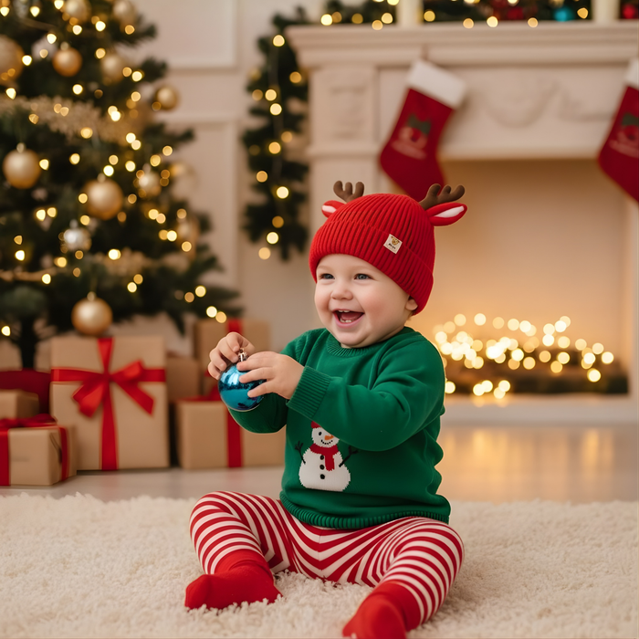 Cappellino Renna Natale 0-6 Anni