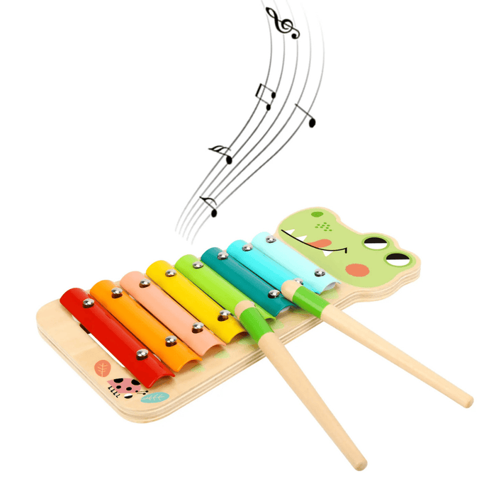 Xilofono Coccodrillo Giocattolo Musicale Legno