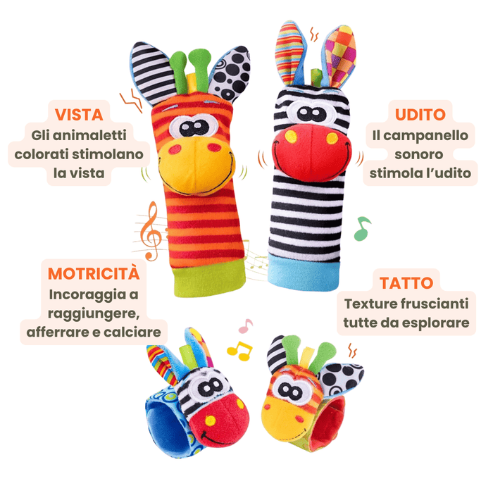 Set Sonagli Neonato Calzini e Bracciali da Polso