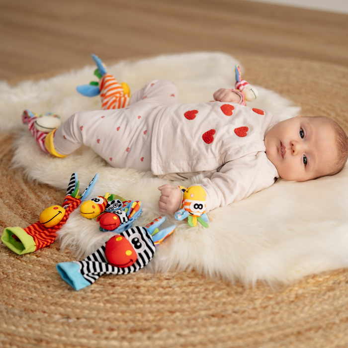 Set Sonagli Neonato Calzini e Bracciali da Polso