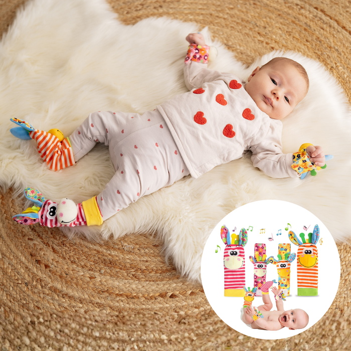 Set Sonagli Neonato Calzini e Bracciali da Polso