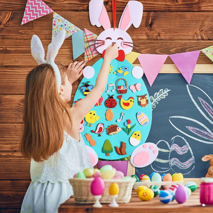 Coniglietto in Feltro Attacca Stacca con Decorazioni