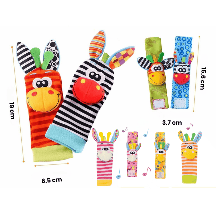 Set Sonagli Neonato Calzini e Bracciali da Polso