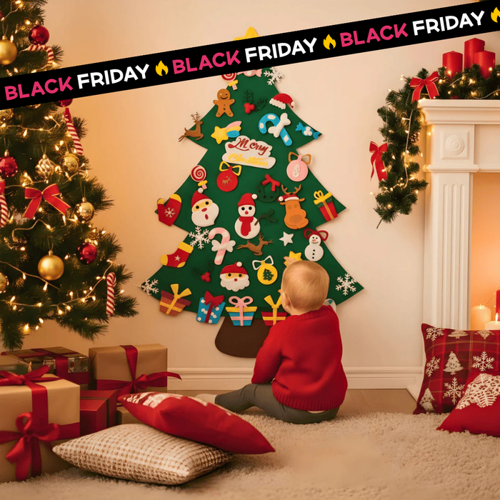 Albero di Natale in Feltro con Decorazioni