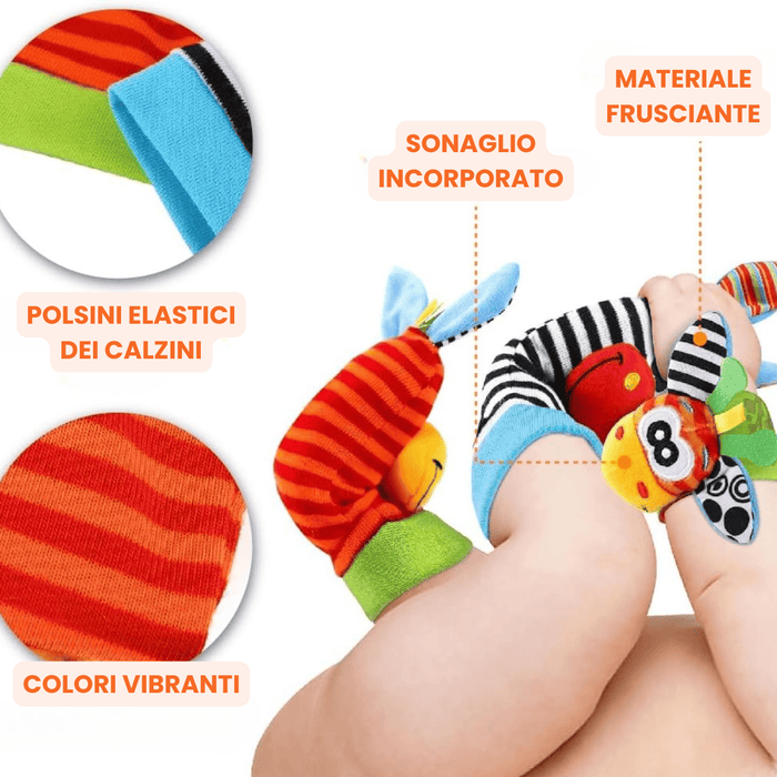 Set Sonagli Neonato Calzini e Bracciali da Polso