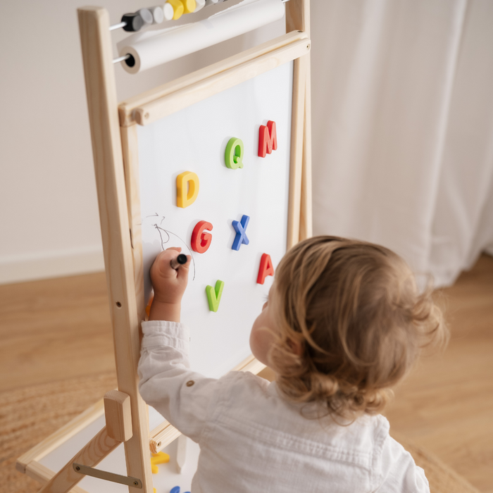 Drehbare Doppel-Ansichttafel mit Abakus und Blättern