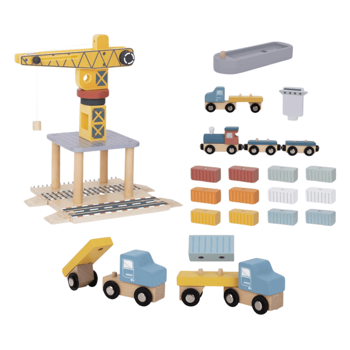 Port Harbor Set with Ship and Truck