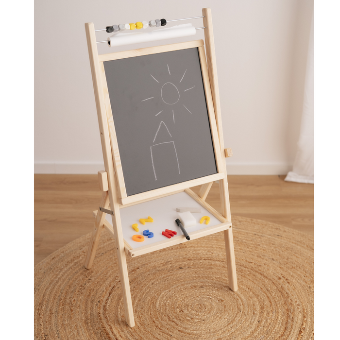 Drehbare Doppel-Ansichttafel mit Abakus und Blättern