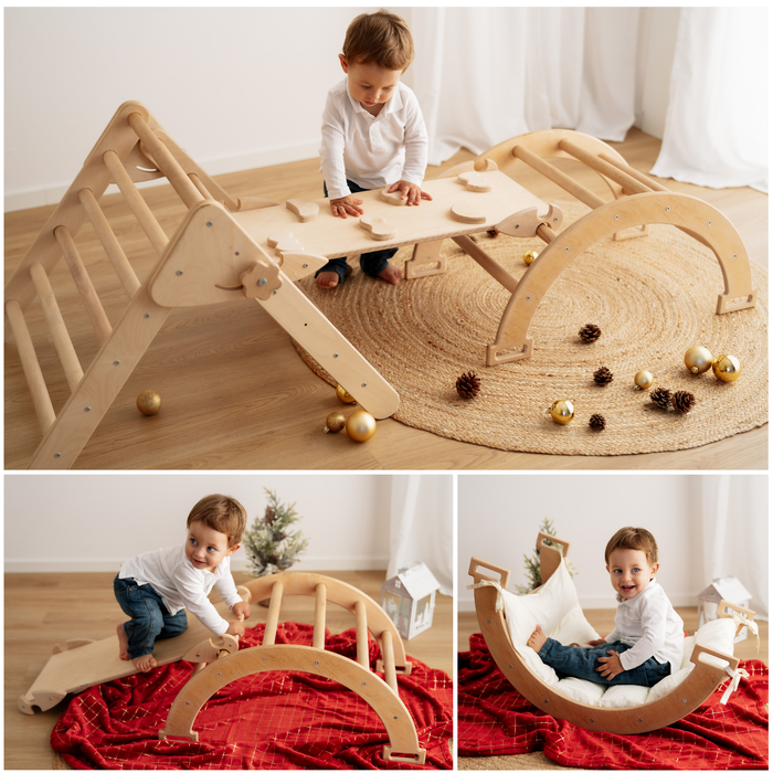 Maxi Set 3 Pezzi Pikler Triangolo + Rampa + Arco