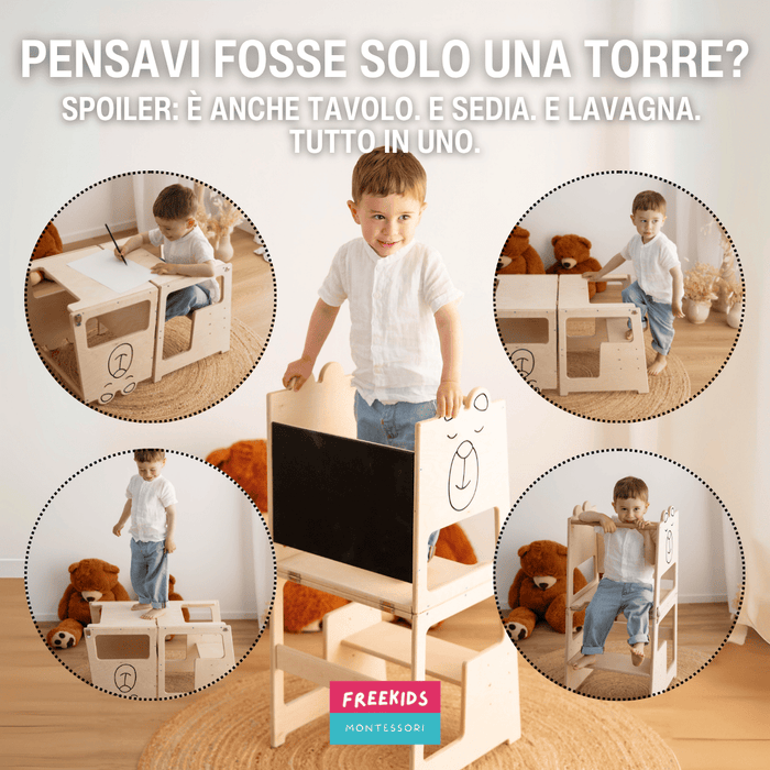 Montessori Tower 3 in 1 Table and Chair
