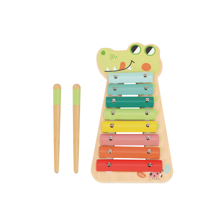 Xilofono Coccodrillo Giocattolo Musicale Legno