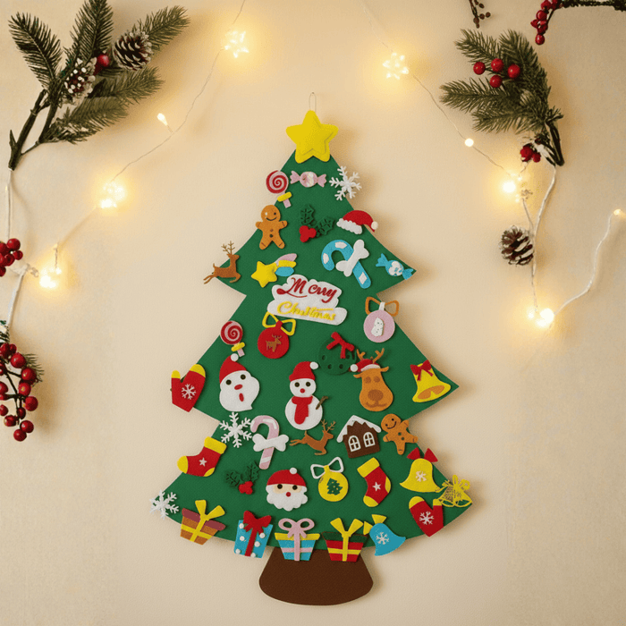 Albero di Natale in Feltro con Decorazioni