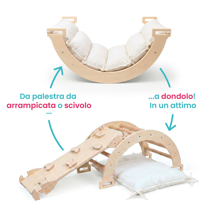 Montessori Wippbogen mit Kissen