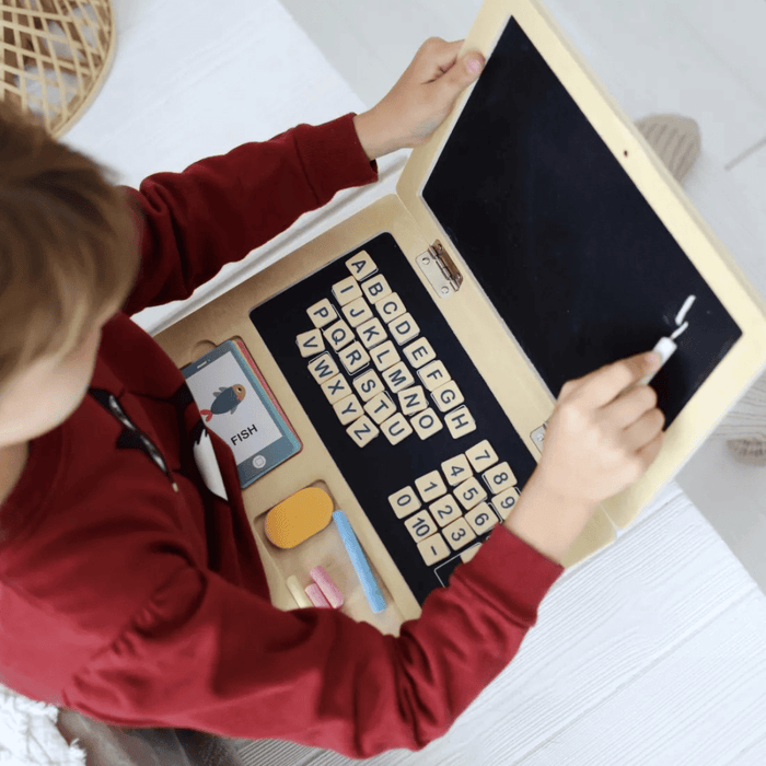 Computer Portatile Legno con Lavagna Magnetica