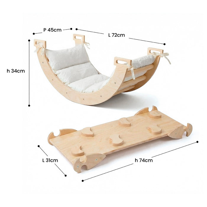 Arco Dondolo Montessori con Cuscino e Rampa