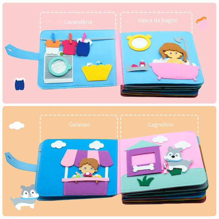 Libro Soft Book in Feltro Arcobaleno - FREEKIDS MONTESSORI