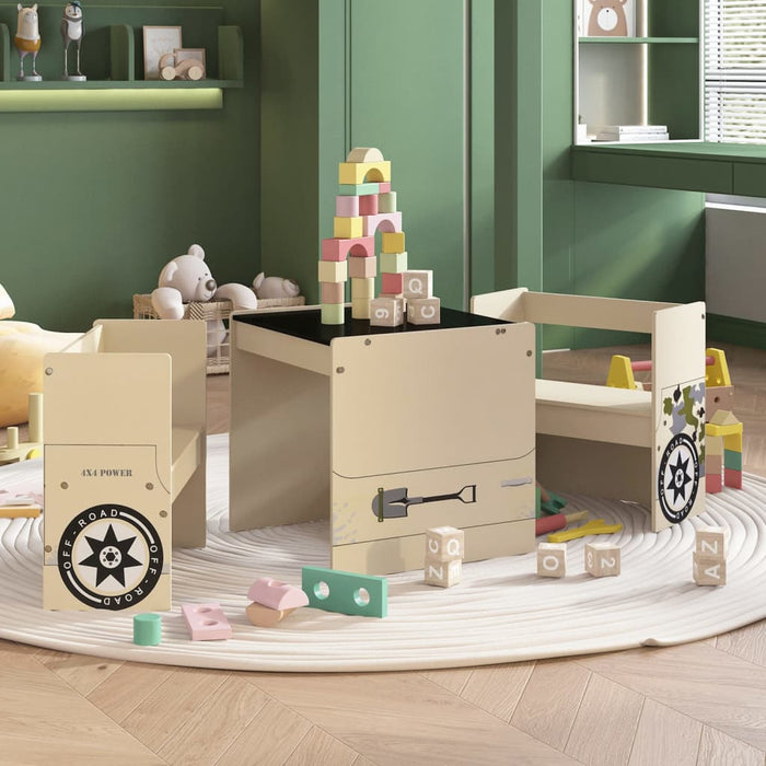 Set Tavolo e Sedie Bambini 3 Pezzi Montessori - FREEKIDS MONTESSORI