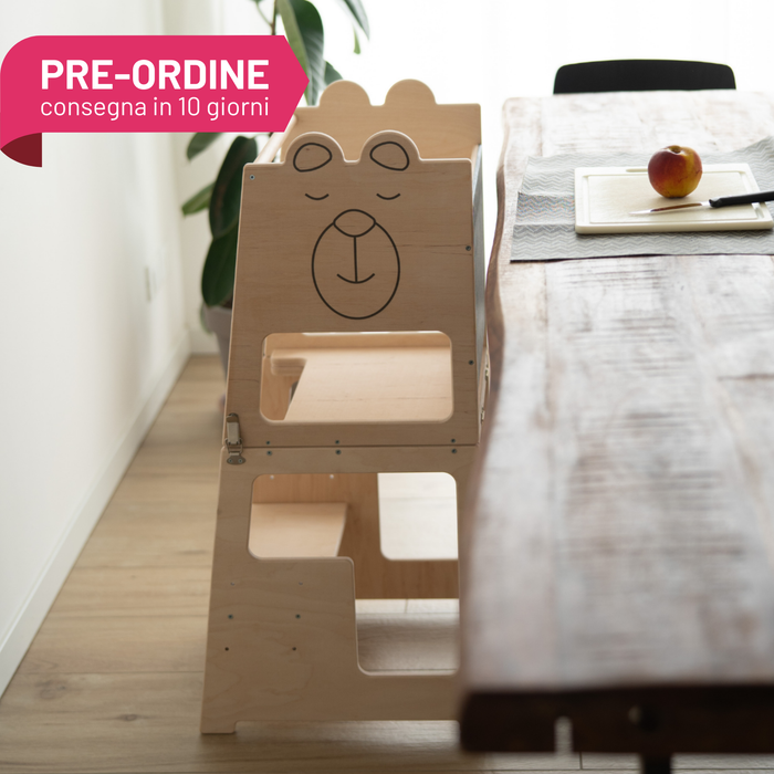 Torre Montessori 3 in 1 Tavolo e Sedia